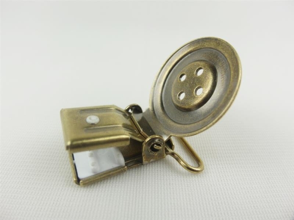 Blank suspender clip 25 mm old brass