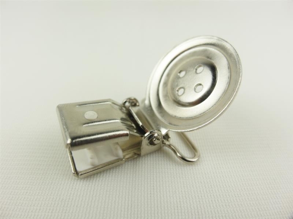 Blank suspender clip 25 mm silver