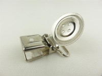 Blank suspender clip 35 mm silver