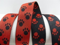Paw webbing double-sided 20 mm black-red