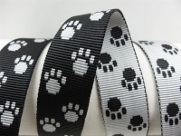 Paw webbing double-sided 25 mm black-silver gray