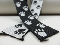 Paw webbing double-sided 25 mm black-silver gray