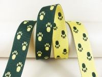 Paw webbing double-sided 25 mm green-yellow
