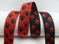 Paw webbing double-sided 25 mm black-red