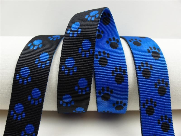 Paw webbing double-sided 30 mm black-blue