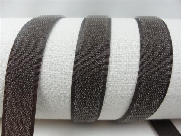Velcro side for sewing on 20 mm dark brown