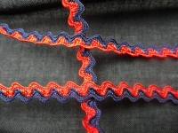 Ragged braid red-navy blue