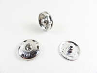 Snap fasteners for sewing on 6 mm / 6 pieces silver