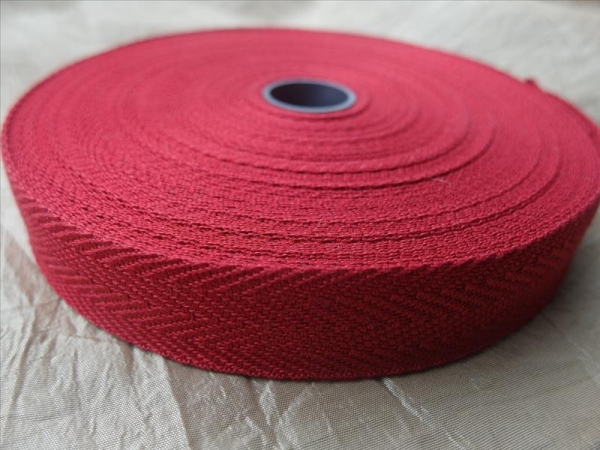 Twill tape seam tape 20 mm / 100% cotton burgundy red