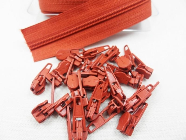 Zipper 3 mm Spirale Modell-kurz rost-orange
