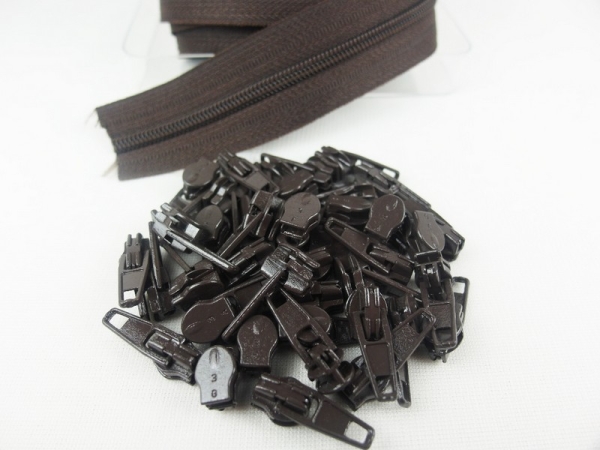 Zipper 3 mm spiral model-short chocolate brown