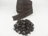 Zipper 3 mm spiral model-short chocolate brown