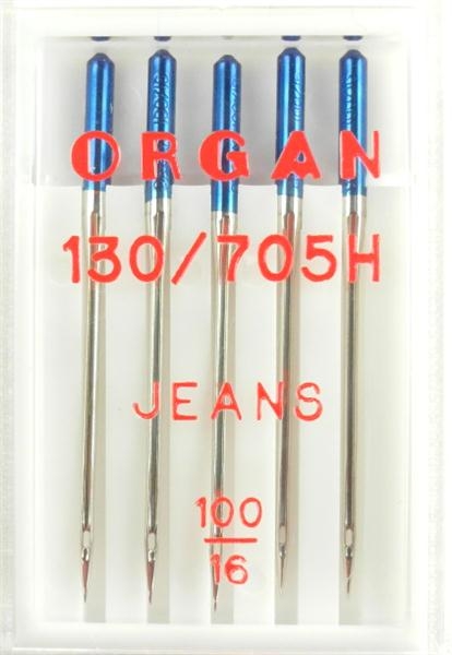 ORGAN - 5 Jeans needles size 100/flat plunger