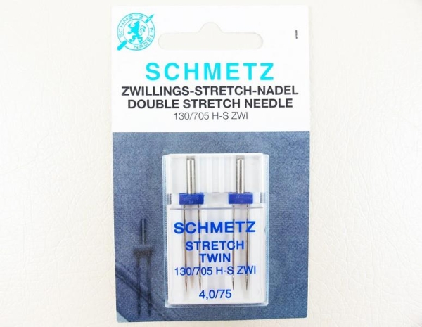 SCHMETZ - Doppelte Zwillings-Stretch-Nadel  4,0 / 75 / Flachkolben
