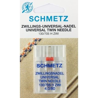 SCHMETZ - Zwillings-Universal-Nadel  4,0 / 80 / Flachkolben