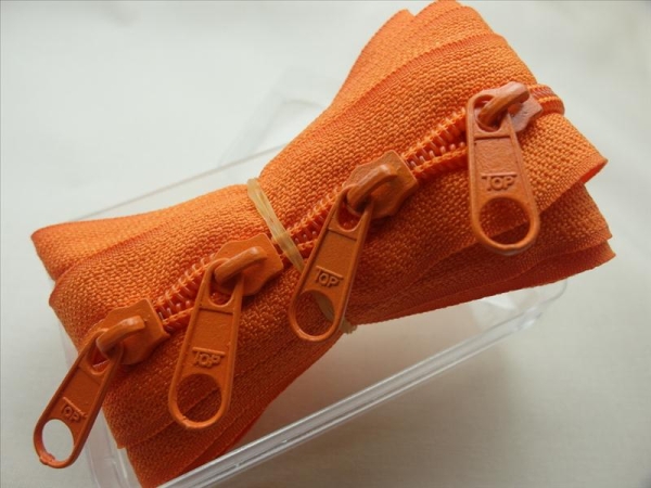 Endless zippers-FIX - 3 meters incl. 4 zippers (5mm) orange