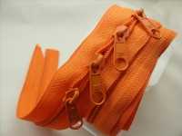 Endless zippers-FIX - 3 meters incl. 4 zippers (5mm) orange