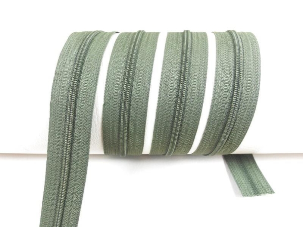 Endless zippers loose - per meter - spiral (3mm) kaki-green