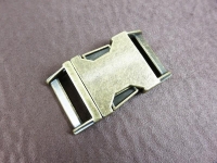 Metal buckle / metal clasp 25 mm / curved model / old brass