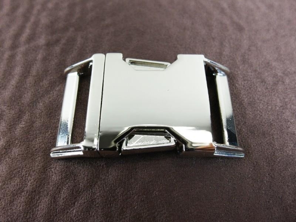 Metal buckle / metal clasp 25 mm / curved model / silver