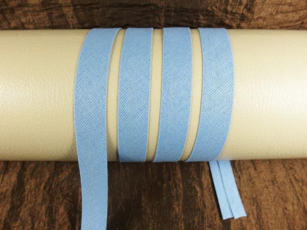 Bias binding / binding made of cotton - width 18 mm light blue