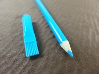 Blue chalk pen with brush