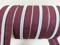 Endless zippers model "Brilliant" No. 7 / with silver spiral / burgundy red-silver