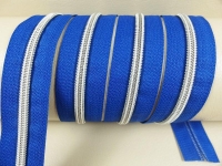 Endlos- Reißverschlüsse Modell "Brilliant" Nr. 7 / mit silberner Spirale / königsblau-silber