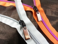 Endless zippers model "Brilliant" No. 7 / with silver spiral / melon-silver