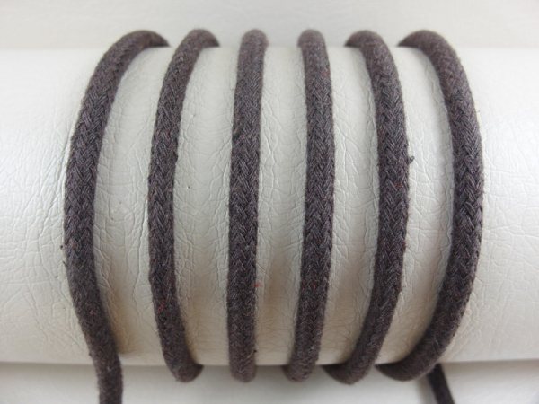 Round cord 100% cotton - 5 mm dark brown