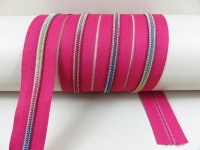 Endless zippers model "Brilliant" No. 7 / with rainbow spiral / pink-violet