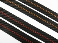 Tubular webbing/webbing - For dog leash collars 25 mm x 3 mm black-red / black-orange