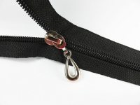 Pocket zipper / jacket zipper model "TROPFEN" (long zipper) 5 mm / silver