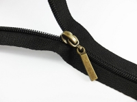 Pocket zipper / jacket zipper model "TAN-Ergos" (long zipper) 5 mm / old brass