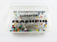 Glass head pins - SUPER FINE / Mix color - (approx. 80 pieces) 0.40 x 33 mm