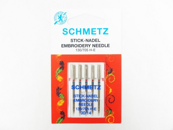 SCHMETZ - 5 embroidery needles Embroidery 90/14 flat piston