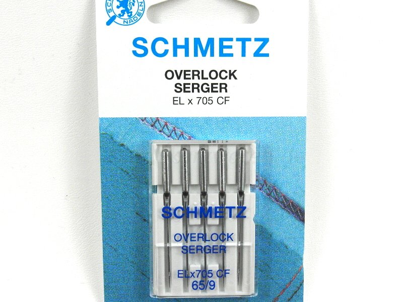 SCHMETZ - / ELx705 Flachkolben 9 Stärke / CF 65 Overlocknadeln