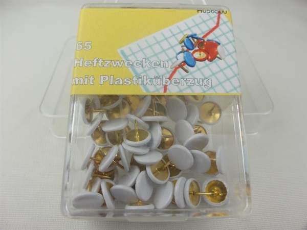 Thumbtacks with white plastic cover