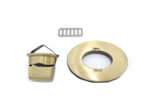 Bag closure model "Eye" 54 x 40 mm old brass (brushed)