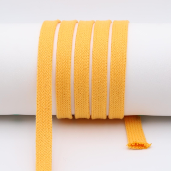 Flat cord / tube cord - 100% cotton - 18 mm rapeseed yellow