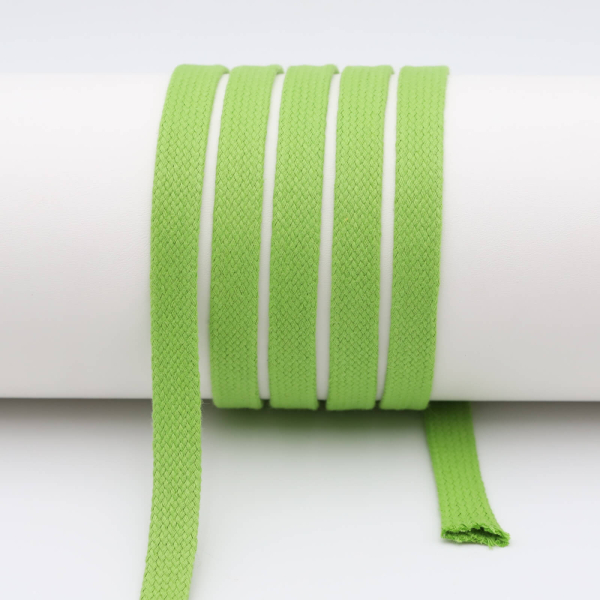 Flat cord / tube cord - 100% cotton - 18 mm apple green