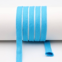 Flat cord / tube cord - 100% cotton - 18 mm turquoise