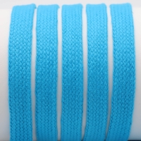 Flat cord / tube cord - 100% cotton - 18 mm turquoise