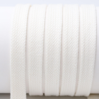 Flat cord / tube cord - 100% cotton - 18 mm white