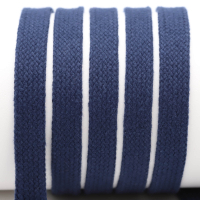 Flat cord / tube cord - 100% cotton - 18 mm navy blue