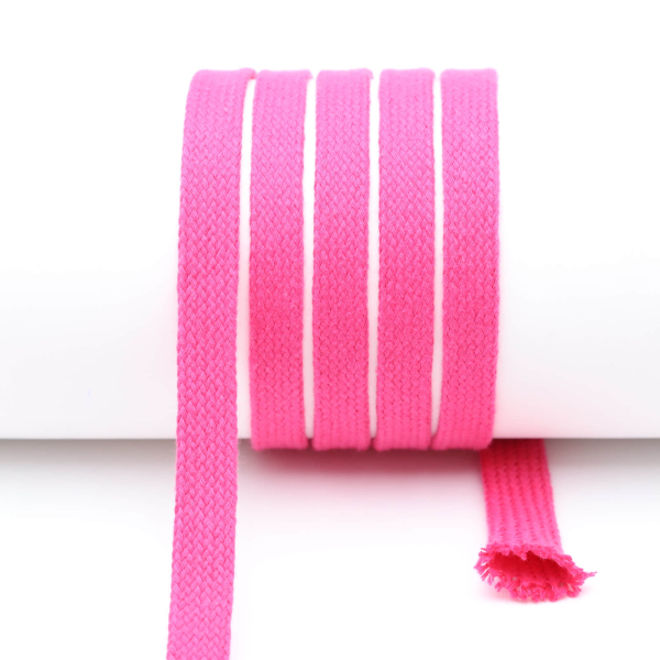 Flat cord / tube cord - 100% cotton - 18 mm pink