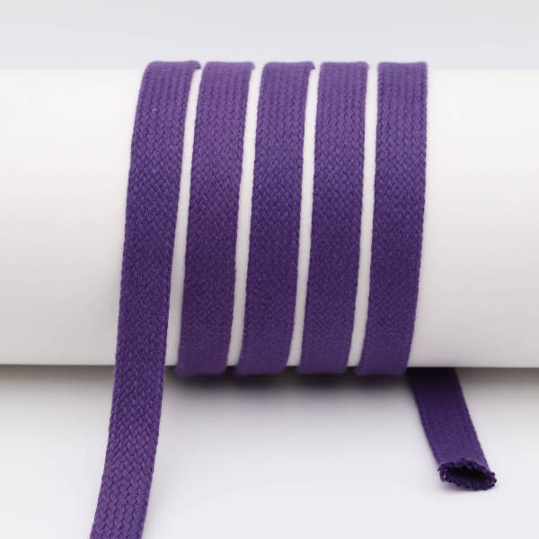 Flat cord / tube cord - 100% cotton - 18 mm purple