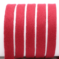 Flat cord / tube cord - 100% cotton - 18 mm wine red