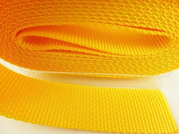 Bag straps in top quality 15 mm yellow-orange