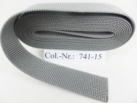 Taschengurtbänder in Top-Qualität 15 mm silber-grau